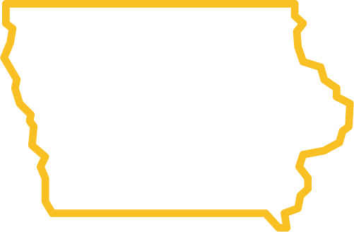 Waterloo Outline map of Iowa, illustrating the Waterloo area