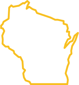 Madison Outline map of Wisconsin, illustrating the Madison area